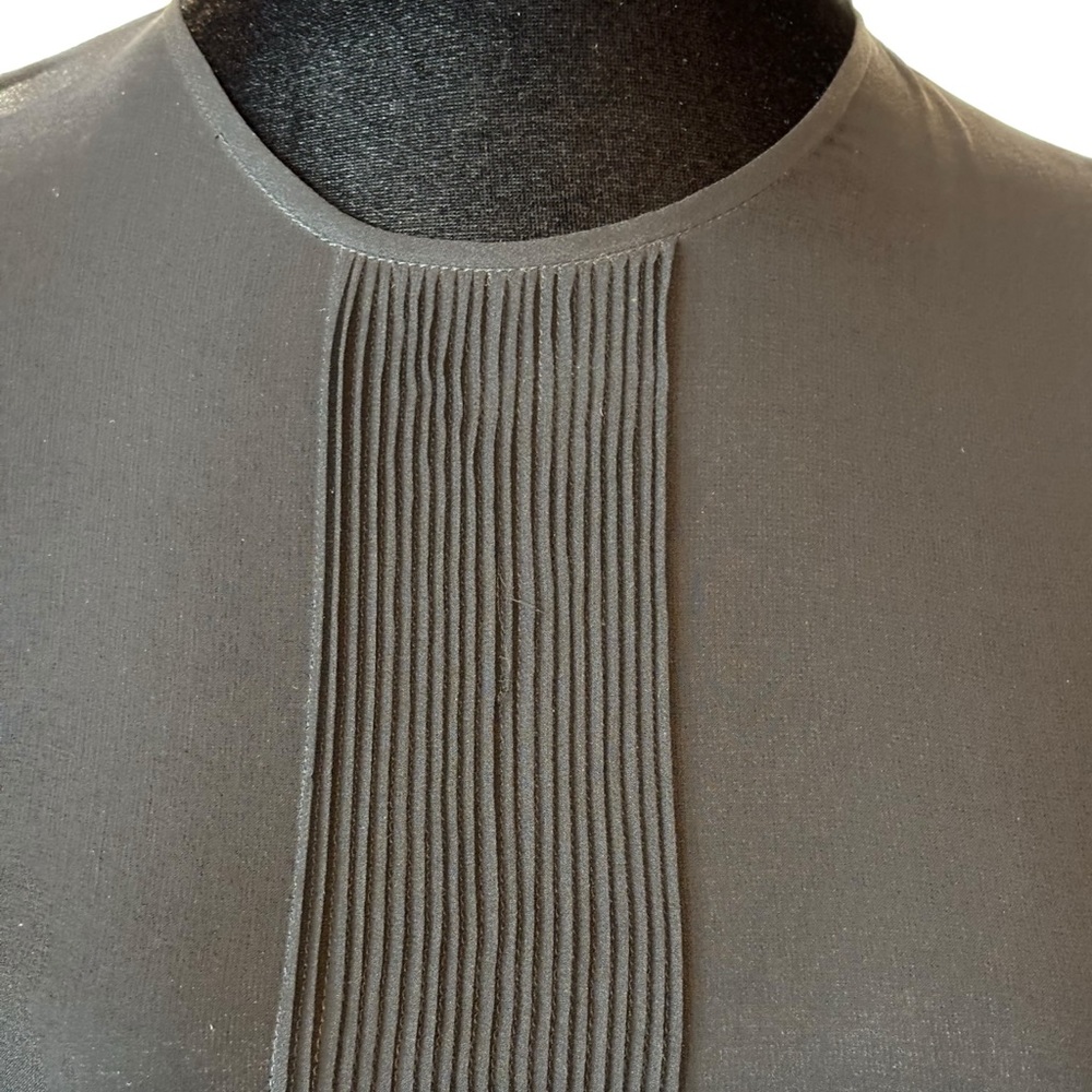 Worth Black Pleated Ruffle Sheer Top - Picture 3 of 6